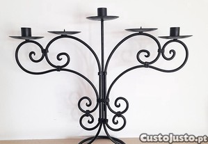 Castiçal Ferro Candelabro Preto