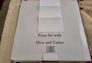 Prato para pizza com acessórios
