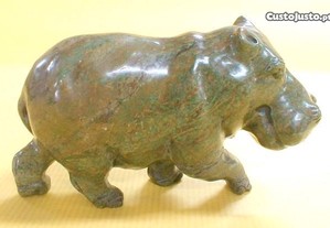 Hipopótamo diverso de verdite 7x12x5cm