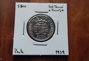 Moeda 5$00 1939 São Tomé