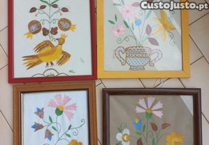 6 Quadros bordados  mo