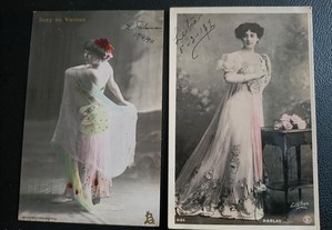 2 Postais Actriz e Bailarina 1907-11