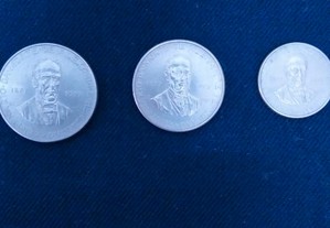Conjunto de 3 moedas Alexandre Herculano 1977