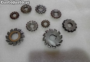 9 fresas de modulo algumas usadas outras novas.