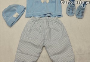Conjunto bebé azul ANITA 6 meses - Novo