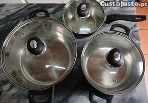 Conjunto de panelas ao inoxidvel NOVAS!