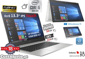 Portátil Híbrido 2 em 1 EliteBook HP X360 830 G7 | CPU i5-10310U |Mem 32GB | Disco SSD 512GB | Ecrã 13.3p Touch FHD | Win11