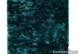 Tapete pelo alto verde musgo escuro 150x110 cm - Bom estado