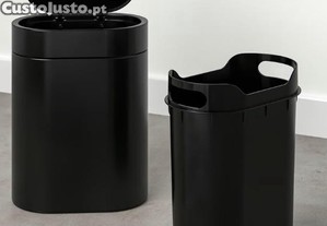 Caixote do lixo IKEA BROGRUND 4L   Preto, com tampa de presso, Novo