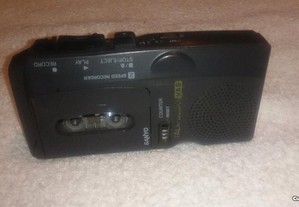 mini gravador de voz e com cassete (sanyo modelo: trc-570m)