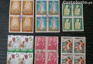 13 Quadras de selos todas diferentes