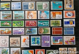 100 Selos de Portugal, de 1971 a 1977 todos diferentes