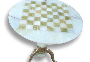 Mesa com tampo xadrez ónix (sem peças) 49x53cm