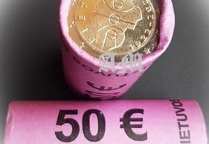 LITUÂNIA - 2 euros Rolo de moedas 100 anos de Basquete - AM