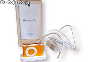 Apple iPod Shuffle 2 Gerao   Laranja (1 GB) com Base Dock Original