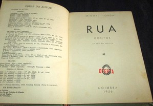 Livro Rua Contos Miguel Torga 3ª edição 1956