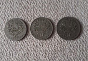 Lote de 50 centavos de 1929, 1947 e 1962