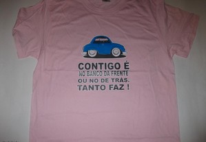 T-shirt com piada/Novo/Embalado/Rosa/Modelo 6