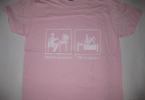 T-shirt com piada/Novo/Embalado/Rosa/Modelo 10
