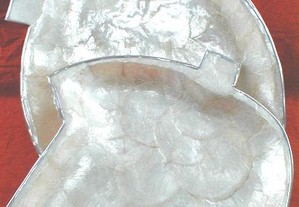 Prato de madrepérola (forma de folha)