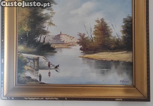 Pintura de leo sobre tela F. Viana