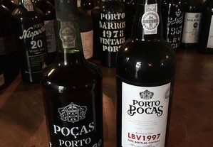 Garrafa Porto Poças lbv 1980 e lbv 1997