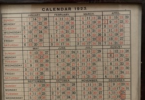 Calendário de 1923