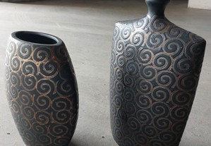 Conjunto de potes/vasos decorativos - como novos
