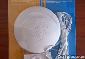 Campainha de porta com fio. Leva 2 pilhas no modulo maior.