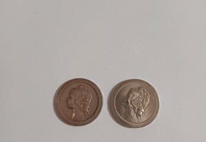 20 CENTAVOS de 1920 e 1921 2 moedas em Cupro-Niquel da 1ª REPÚBLICA