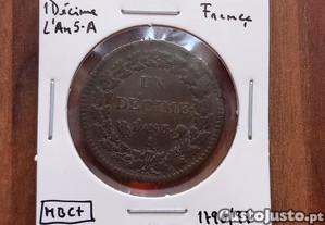 Moeda 1 Decime L'An 5-A Fran�a