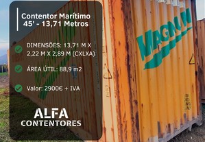 Contentor Marítimo 45' HC - 13,71 Metros Altura Extra