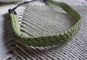 Headband trança verde