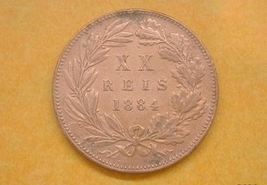 395 - Luís I: XX réis 1884 bronze, por 2,00