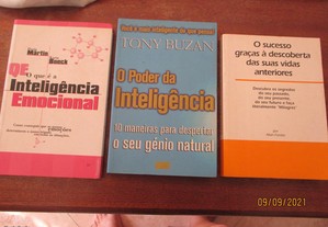 3 livros-Poder da inteleg./Intelegencia emocional/Sucesso graças