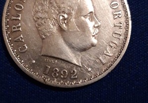 moeda prata 500 reis D. Carlos l, 1892