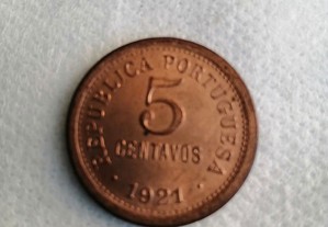 Moeda de 5 centavos de 1921, soberba
