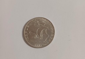 10$00 EM PRATA de 1955 Rara no estado de MBC+