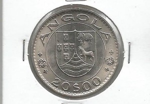 Espadim - Moeda de 20$00 de 1971 de Angola - Soberba