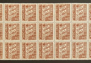 Bloco de 21 selos novos de $40 - Tudo Pela Nação - 1935