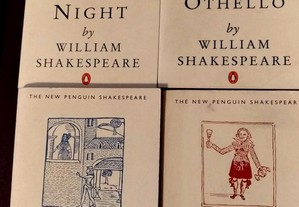 William Shakespeare 4 Livros Inglês Twelfth Night, Othello,Henry IV e Romeo and Juliet