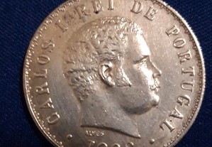 moeda prata 500 reis D. Carlos l, 1908