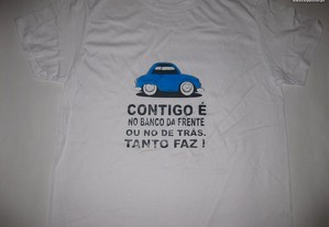 T-shirt com piada/Novo/Embalado/Branca/Modelo 2