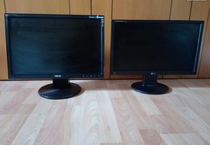 2 monitores para PC: ASUS e LG