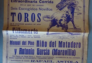 Programa de tourada bullfight Praça de touros Plaza de toros Puerto de Santa Maria 1932