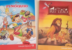 Livros da Disney Clássicos Pinóquio e Rei Leão