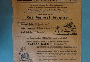Programa de tourada bullfight Praça de touros Plaza de toros Vila Franca de Xira 1959