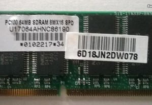 Memória RAM de 64MB para portátil