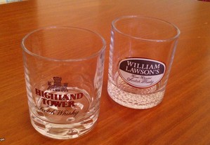 Copos Whisky Highland Tower e William Lawson's Nov