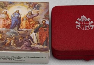 vaticano 5 euros prata proof 2004 150º aniversário da proclamação do dogma da imaculada